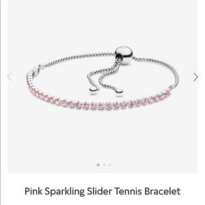 Pink Sparkling Slider Tennis Bracelet